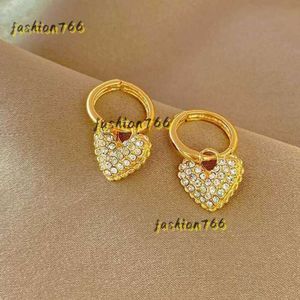 Stud Stud New Heart Zircon Hoop Designer Earrings For Women Gold Plated Stainless Steel Drop Trend Luxury Wedding Part Earrings Jewelry Gift 2024