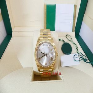 men watch 18K Yellow Gold President 40mm Silver Roman 228238 Box Card317K