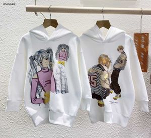 Lüks Bebek Hoodie Karikatür Karakter Deseni Baskı Çocuk Külkü Boyutu 100-150 Çocuk Tasarımcı Giysileri Kızlar Sweater 24feb20