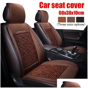 Car Seat Covers Ers Er Summer Ventilation Cooling Mat Beads Leather Front Cushion Comfortable Protector Interior Accessories Drop Deli Otahy