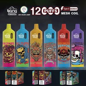 Orijinal Bang Puff 12K Tek Kullanımlık Vaper Puffs 12000 0% 2% 3% 5% E Sigara Vapes 20ml Pod 650mAH şarj edilebilir pil kalemi kiti vs Randm Tornado 9000 Puff 10000