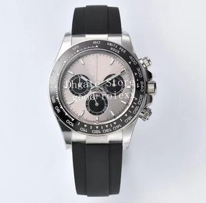 Men Chronograph Watches Automatic Cal.4131 Ceramic Clean Maker Watch Men's Panda Dial 904L Steel Rubber Strap 126519 Eta Sport CleanF Wristwatches