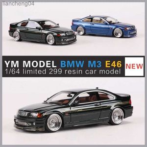 Diecast Model Cars YM Model 1 64 E46 M3 Limited Edition 299 Model samochodu z żywicy czarne dzieci zabawki hobby prezenty kolekcja ozdobna