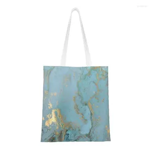 Sacos de compras Design de mármore textura padrão abstrato saco de lona bolsa de ombro portátil moderno geométrico gráfico shopper