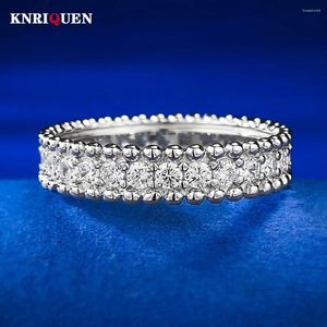 Cluster Ringe Charms 925 Sterling Silber High Carbon Diamant für Frauen Engagement Band Cocktail Party Ring Edlen Schmuck Großhandel