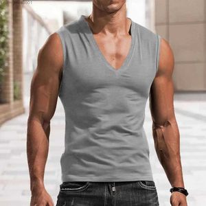 Canotte da uomo Canotte da uomo con scollo a V Canotte senza maniche T-shirt sportiva da palestra Gilet da fitness Uomo Felpe da bodybuilding Estate Canottiere da uomo CanotteL2402