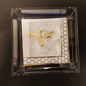 Clear Tabletop Acrylic Letter Tharepkin Box Tissue Case for Home Decorative, Office, Hotel, Match 25*25cm Paper-Fold Size 12.5cm