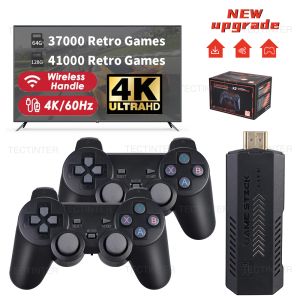 Consoles X2 Plus GD10 Plus Retro Video Game Console 4K TV Game Stick 3D HD 2.4G Wireless Controllers 40+ Emulator for PS1/N64128G 64G