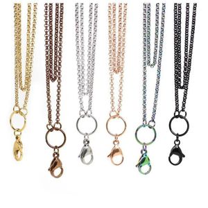 Whole-Panpan 32インチステンレス鋼Rolo Rolo Chain Floating Locket Chains Necklace Chain1289T