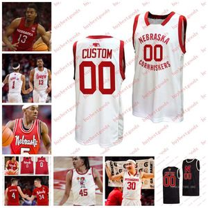 Custom Nebraska Cornhuskers Basketball Jersey Jamarques Lawrence Cale Jacobsen Dave Hoppen Henry Burt Rienk Mast Josiah Allick Nebraska Jerseys