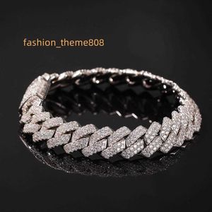 Venda quente AAA Cubic Zirconia Micro Pave Hip Hop Iced Out Miami Cuban Link Pulseira