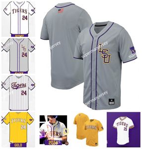 Dylan Crews Paul Skenes Ty Floyd 2024 LSU Baseball Jersey Mikie Mahtook Aaron Hill Jacob Berry Grant Taylor Tre 'Morgan Custom Sched Lsu Tigers Jerseys