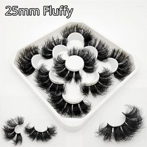 FALSE EYGRASS 5 PAIRS 25MM 9D FAUX MINK FRASS BULK RUSSISK VOLUME FLUFFY NATURT DRAMATISK