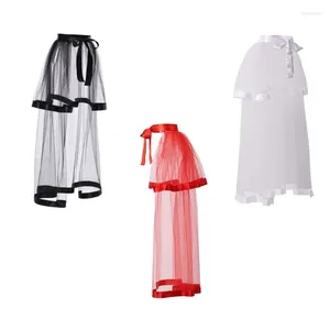 Kjolar steampunk slips på rörelse kjol viktoriansk bälte spets underskjol halloween kostymtillbehör för kvinnor flickor