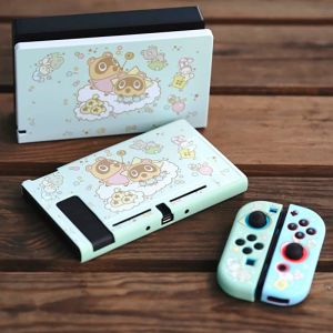 Casos Switch Case Kawaii Nintendo Swicth OLED Protetor Caso Dockable Macio Tpu Anti Scratch Dock Capa Faceplaca para Animal Crossing