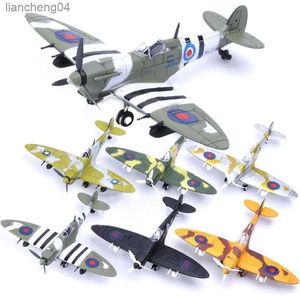 Aeronave modle 22cm 4d brinquedos diy lutador montar blocos modelo de construção avião modelo militar armas ww2 alemanha bf109 reino unido furacão lutador