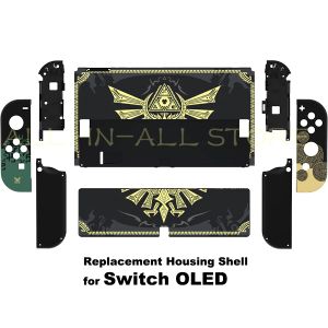 Casos nintend switch oled edição limitada diy substituição escudo console placa traseira + caso joycon para nintendo switch acessórios de jogo