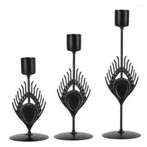 Candle Holders X6HD Delicate Black Metal Holder Creative Cup Set Of 3pcs