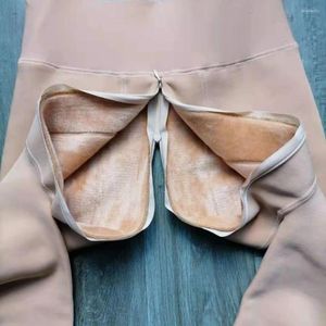 Leggings da donna più pantaloni in velluto con doppia cerniera con apertura sul cavallo femminile all'aperto comodi per sesso esterno e pipì calze sottili sexy