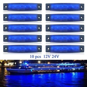 All Terrain Wheels 10pcs Marine Boat Waterproof 12V 24V 6 LED Lamp Cabin Deck Courtesy Light Stern Transom Lights Blue For Small Sailboat