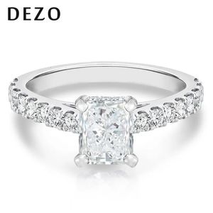 Dezo strålande klipp 15 ct förlovningsring vvs1 d färg 925 sterling silver för kvinnor bröllopsdag smycken 240220