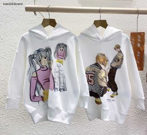 Novo bebê com capuz personagem dos desenhos animados padrão impressão criança pulôver tamanho 100-150 crianças roupas de grife meninas meninos camisola 24feb20