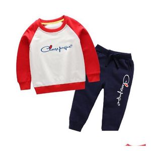 Set di abbigliamento Top e set di vestiti per bambini Vestiti per ragazze del ragazzo 2 pezzi Abiti Top Pantaloni Tuta Sportiva Consegna di goccia Dhdfi