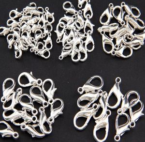 10 mm21 mm Odkrycia biżuterii Stop Silver Silver Rhodium Hombster Hooks dla naszyjnika Bransoletka łańcucha1477459