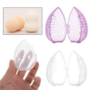 1PC Beauty Sponge Stand Storage Case Makeup Blender Puff Holder Empty Cosmetic Egg Shaped Rack Transparent Puffs Drying Box 240220