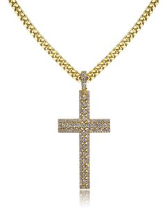 Collana con ciondolo croce Micro Pave CZ Pietre Preghiera in stile egiziano Collana con pendenti Hip Hop Men039s Jewelry1005906