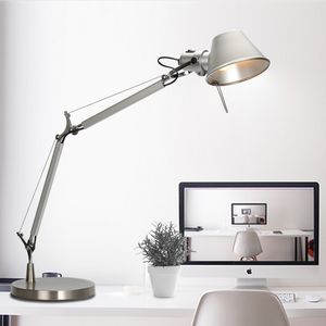 Classic Aluminum Double-arm Dual-purpose Folding Straw Hat Table Lamp Bedroom Study Homestay Hotel Room Bedside LED Eye Protecti