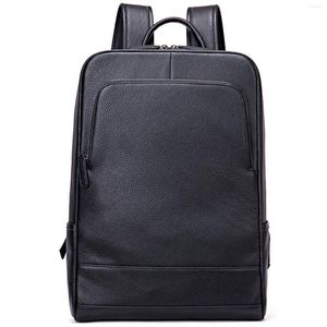 Рюкзак 2024, мужские мужские деловые сумки из натуральной кожи, школьный портфель, мужские модные настоящие натуральные рюкзаки 14 дюймов