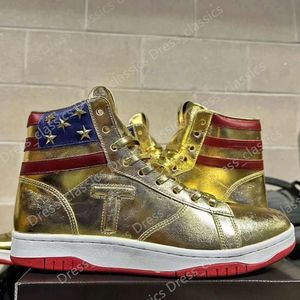 T TRUMP SNEAKERS The Never Surrender High-Tops Designer 1 TS Gold Custom Men Outdoor Sneakers Comfort Sport Casual Trendy Lace-up Outdoor Party Shoes
