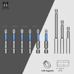 10pcs/lot 50mm pz/phアンチスリップポジドリブビット16進みドライバーGCR15磁気シングルヘッド