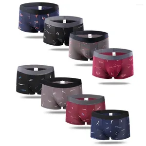 Underpants 4pcs/lot Men's Underwear Modal Breathable Boxer Shorts Thin Section Homme Camouflage Printed Solid Color Sexy Bottom Pants