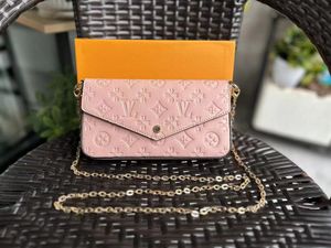 Luxuriöse Damen-Multipochette-Accessoires, Designer-Taschen, Handtaschen, Körper-Strand-Umhängetasche, Blumenmarke, Kette, Abend-Leder-Umhängetasche, Geldbörse, hochwertige Box