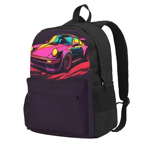 Backpack Classic Sports Car Vintage Vibrant Tones Style Backpacks Student Travel Large School Bags Designer Rucksack