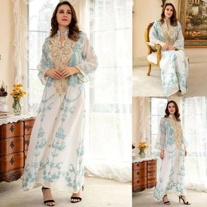 Abbigliamento etnico Jalabiya Abaya di lusso ricamato lungo abito arabo marocchino caftano donne musulmane festa serale Eid Ramadan matrimonio Abaya