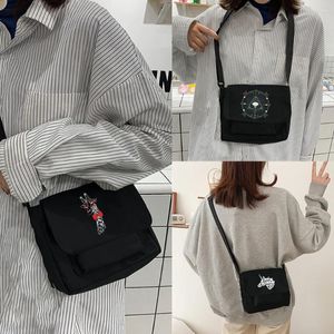 Shopping Bags 2024 Canvas Shoulder Crossbody Bag Women Casual All-match Messenger White Picture Print Outdoor Storage Handbag