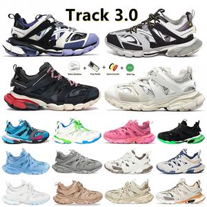 Lüks Ayakkabı Parçaları Erkek Kadın Eğitmenler AAA Track 3 3.0 Ayakkabı Üçlü Beyaz Siyah Tess.S. Gomma deri eğitmen naylon baskılı platform spor ayakkabı ayakkabısı boyutu 35-45