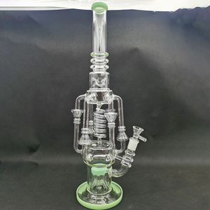 Rauchzubehör, Bubbler, Wasserpfeife, dicke Glaspfeife, DAB-Ölbohrinsel, Gesamthöhe 48 cm