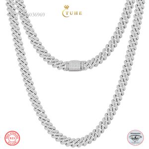 Ювелирные изделия для женщин, 9 мм, полный VVS, муассанит, с бриллиантами, Iced Out, Майами, звенья, цепочка из стерлингового серебра, кубинское ожерелье