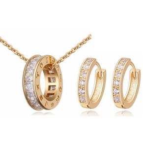 Personality Circle women039s necklace Earrings Zircon designer man jewelry sets female male casual Jewelry accessories7760517