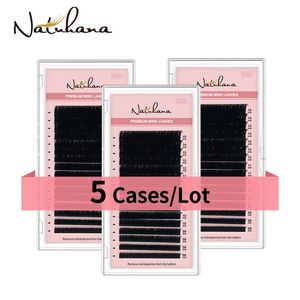 Natuhana Fake False Lashes 5CasesLot 16Rows 8 ~ 15mm Matt Eyelashes Syntetiska Mink Eyelash Extension Natural Soft Makeup Cilios 240222