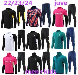 23/24/25 Mens Kids Football Tracksuit Jersey Kit Set 23/24 Juve Men Training Suit Fatos de treino de futebol Survetement Foot Chandal Futbol Jacket Jogging