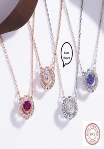 Trendy Classic Rotate Dancing CZ Stone 925 Sterling Silver Pendant Necklace For Women Fashion Jewelry Gift For Love In Four Colors9273901