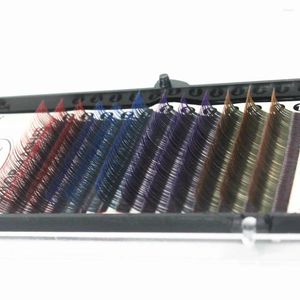 Fałszywe rzęsy 1PC 4 różne kolory gradientu Wysokiej jakości syntetyczne przedłużenie do włosów C Krzywa długość 8 10 12 mm DIY Raski