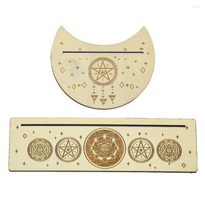 Jewelry Pouches 2pcs/set Wooden Tarot Display Base Pentagram Celtic Knot Wiccan Witch Stand Holder For Enthusiast Divination Game