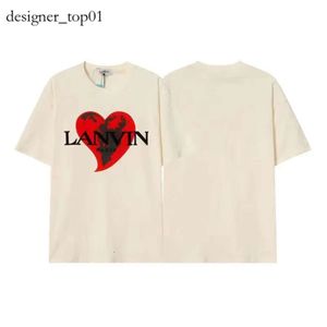 Högkvalitativa märken män Lanvin T-shirts Design Lanvin Mens and Womens Par Street Trend T-shirt Designer Lanvins Shoe Shirt Fashion Lanvins T Shirt 2408