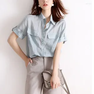 Bluzki damskie bluzka dla kobiet top solidny kolorowa koszula kobieta retro ubrania robotni